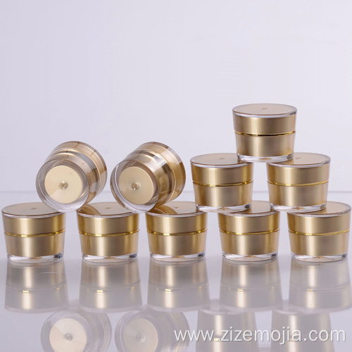 Round Cosmetic Gold Acrylic Jar 5ml For Cream